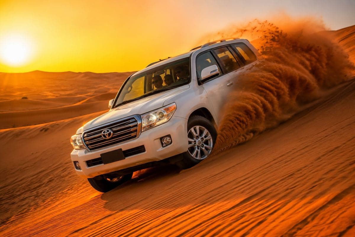 Private 4×4 dune driving in the morning desert